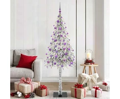 Kalėdų eglutė su 300 LED s stovu Balta 180 cm PE ir Plienas
