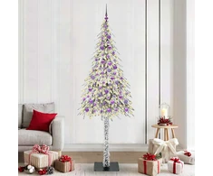 Kalėdų eglutė su 300 LED s stovu Balta 210 cm PE ir Plienas