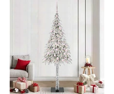Kalėdų eglutė su 300 LED s stovu Balta 210 cm PE ir Plienas