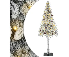 Kalėdų eglutė su 300 LED s stovu Balta 210 cm PE ir Plienas