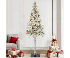 Kalėdų eglutė su 300 LED s stovu Balta 210 cm PE ir Plienas