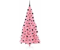 Kalėdų eglutė su 300 LED s stovu Rožinė 210 cm PVC