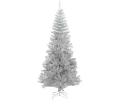 Kalėdų eglutė su 300 LED s stovu Sidabro 210 cm PET