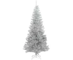 Kalėdų eglutė su 300 LED s stovu Sidabro 240 cm PET