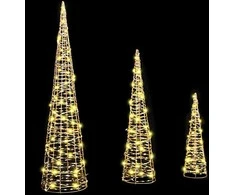 Kalėdų eglutė su 90 LED 3 pcs Šilta balta 20 x 20 x 80 cm PET