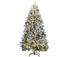 Kalėdų eglutė su šarnyrinėmis šakomis/LED/žaisliukais, 210cm