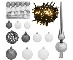 Kalėdų eglutė su šarnyrinėmis šakomis/LED/žaisliukais, 150cm