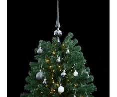 Kalėdų eglutė su šarnyrinėmis šakomis/LED/žaisliukais, 210cm