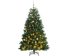 Kalėdų eglutė su šarnyrinėmis šakomis/LED/žaisliukais, 240cm
