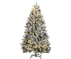 Kalėdų eglutė su šarnyrinėmis šakomis/LED/žaisliukais, 270cm