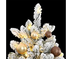 Kalėdų eglutė su šarnyrinėmis šakomis/LED/žaisliukais, 210cm