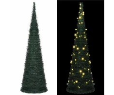 Kalėdų eglutė with LED String Lights Žalia 150 x 150 cm PVC