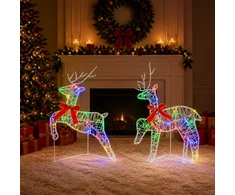 Kalėdų elnias 2 vnt. 40 LED Įvairių spalvų 43 x 19 x 65 cm