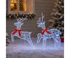 Kalėdų elnias 2 vnt. 40 LED Mėlyna 43 x 19 x 65 cm