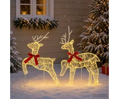 Kalėdų elnias 2 vnt. 40 LED Šilta balta 43 x 19 x 65 cm
