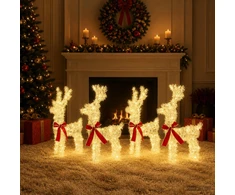 Kalėdų elnias 4 vnt. 160 LED Šilta balta 33 x 12 x 55 cm