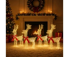 Kalėdų elnias 4 vnt. 160 LED Šilta balta 33 x 12 x 55 cm