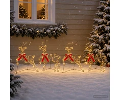 Kalėdų elnias 4 vnt. 180 LED Šilta balta 43 x 19 x 65 cm