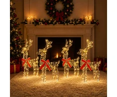 Kalėdų elnias 4 vnt. 360 LED Šilta balta 33 x 12 x 55 cm