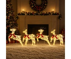 Kalėdų elnias 4 vnt. 80 LED Šilta balta 43 x 19 x 65 cm