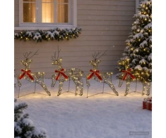 Kalėdų elnias 4 vnt. 80 LED Šilta balta 43 x 19 x 65 cm