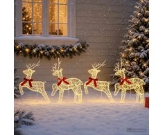 Kalėdų elnias 4 vnt. 80 LED Šilta balta 43 x 19 x 65 cm