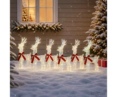 Kalėdų elnias 6 vnt. 160 LED Šilta balta 33 x 12 x 55 cm