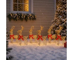 Kalėdų elnias 6 vnt. 360 LED Šilta balta 33 x 12 x 55 cm
