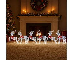 Kalėdų elnias 6 vnt. 80 LED Šalta balta 43 x 19 x 65 cm