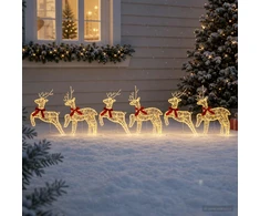 Kalėdų elnias 6 vnt. 80 LED Šilta balta 43 x 19 x 65 cm