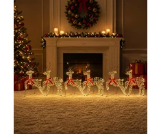 Kalėdų elnias 6 vnt. 80 LED Šilta balta 43 x 19 x 65 cm