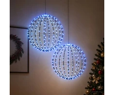 Kalėdų finialo šviesa 2 vnt. 384 LED Mėlyna Skersmuo 60 x 63 cm