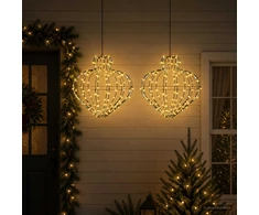 Kalėdų finialo šviesa 2 vnt. 384 LED Šilta balta