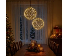 Kalėdų finialo šviesa 2 vnt. 600 LED Šilta balta Ø 30 x 32 cm