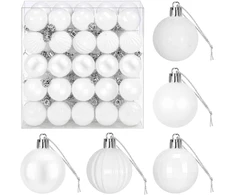 Kalėdų kamuoliukų rinkinys 100 vnt. Balta 4 cm Polystirenas