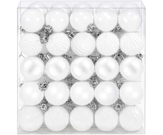 Kalėdų kamuoliukų rinkinys 100 vnt. Balta 4 cm Polystirenas