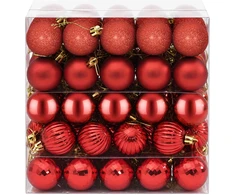 Kalėdų kamuoliukų rinkinys 100 vnt. Raudona 4 cm Polystirenas