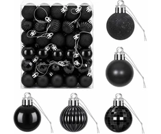 Kalėdų kamuoliukų rinkinys 150 vnt. Juoda 3 cm Polystirenas