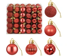 Kalėdų kamuoliukų rinkinys 150 vnt. Raudona 3 cm Polystirenas