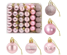 Kalėdų kamuoliukų rinkinys 150 vnt. Rožinė 3 cm Polystirenas