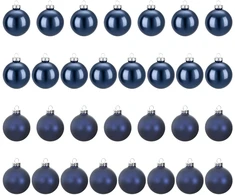 Kalėdų kamuoliukų rinkinys 30 vnt. Mėlyna 6 cm Polystirenas