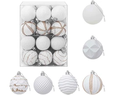 Kalėdų kamuoliukų rinkinys 36 vnt. Balta 6 cm Polystirenas