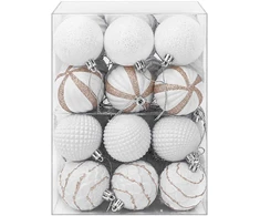 Kalėdų kamuoliukų rinkinys 36 vnt. Balta 6 cm Polystirenas