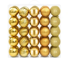 Kalėdų kamuoliukų rinkinys 50 vnt. Auksinė 8 cm Polystirenas