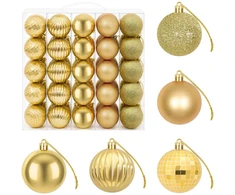 Kalėdų kamuoliukų rinkinys 75 vnt. Auksinė 6 cm Polystirenas