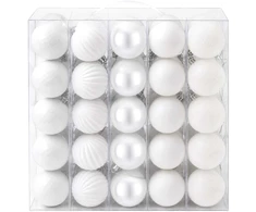 Kalėdų kamuoliukų rinkinys 75 vnt. Balta 6 cm Polystirenas