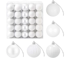 Kalėdų kamuoliukų rinkinys 75 vnt. Balta 6 cm Polystirenas