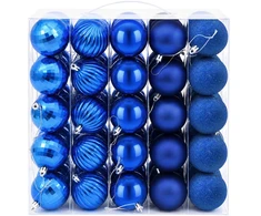 Kalėdų kamuoliukų rinkinys 75 vnt. Mėlyna 6 cm Polystirenas