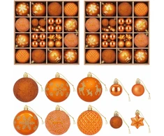 Kalėdų kamuoliukų rinkinys 88 vnt. Bronzinė Ø 6 cm Plastmasė