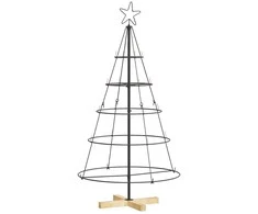 Kalėdų Kūgio Medis s stovu Juoda 126 cm Plienas